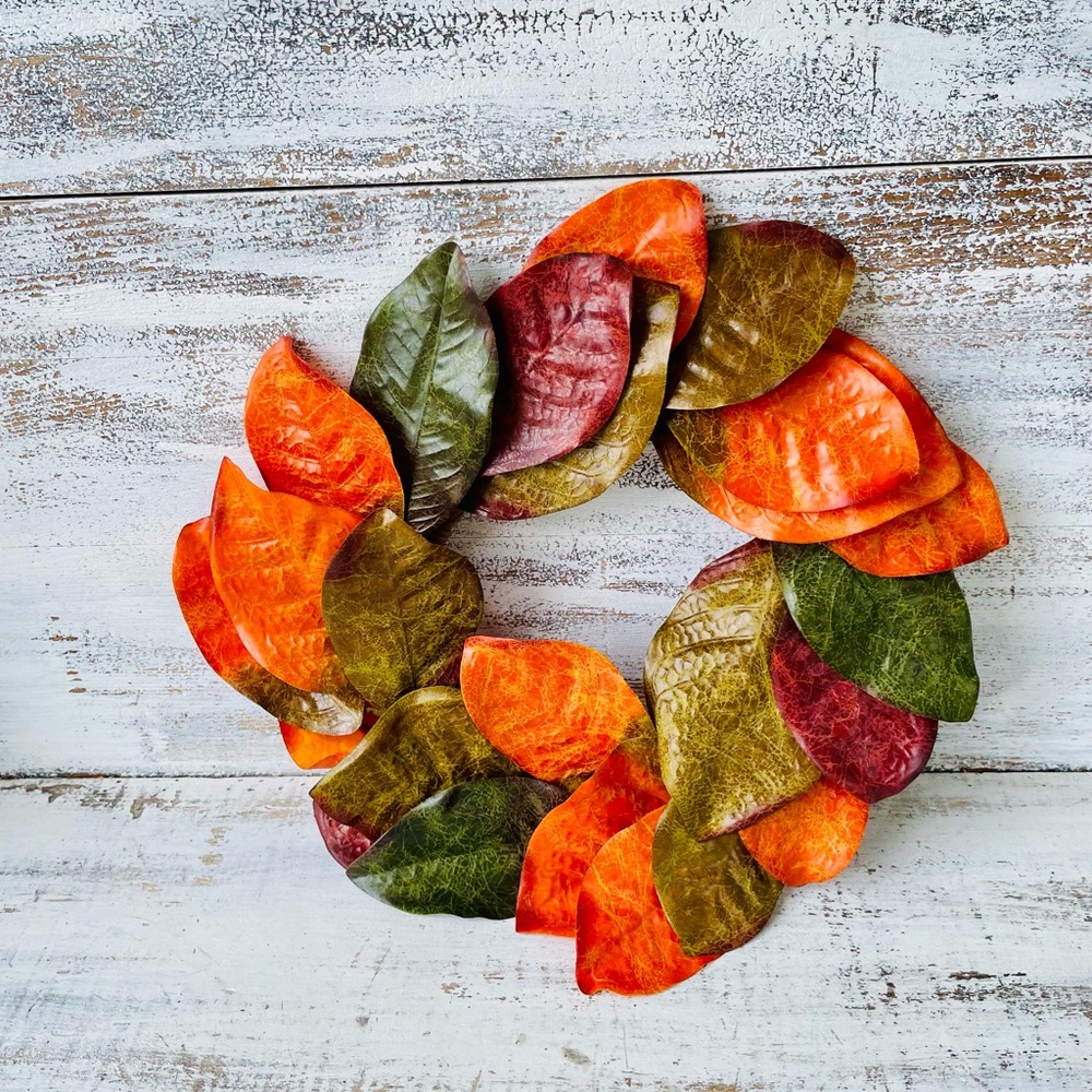 *Fall Magnolia Leaves Wreath, 14” - Picture 7 of 11
